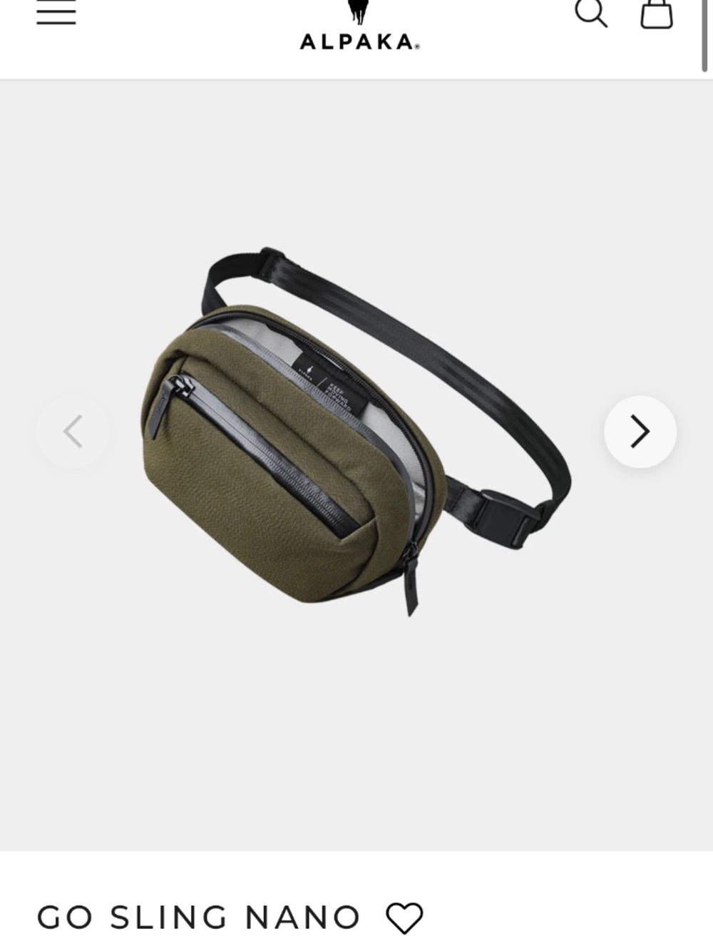 Alpaka go sling nano green axoflux